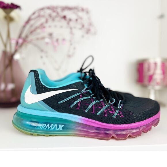 Nike Air Max 2015 Low Top Athletic Running Sneaker Shoes Black Clearwater Size 8 - Picture 3 of 12